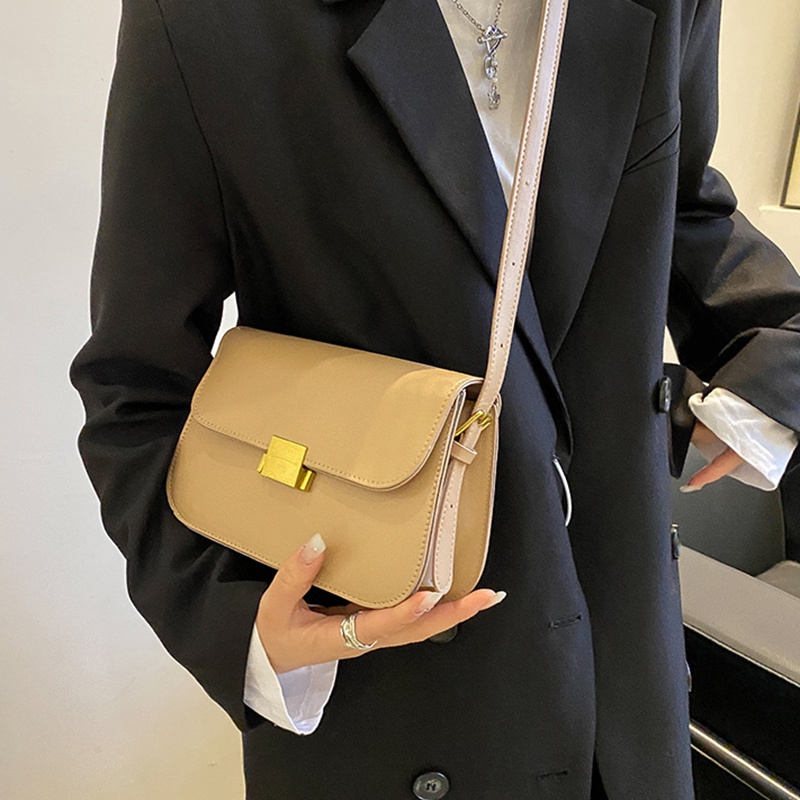 Túi đeo vai IELGY cỡ vuông nhỏ màu trơn phong cách phương tây thời trang cho nữ