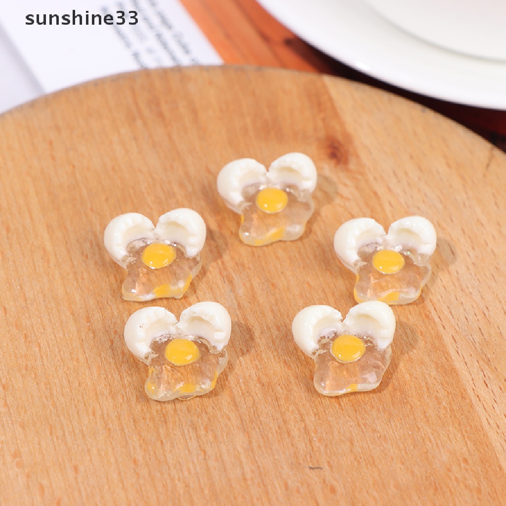 SU 5pcs 1:12 Dollhouse Miniature Mini Broken Egg Model DIY Kitchen Toys Accessories n