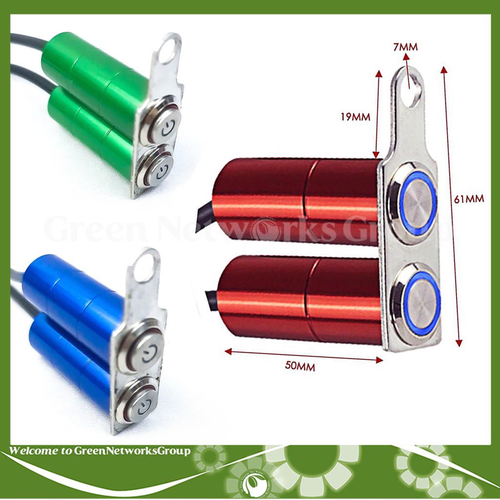 Công Tắc Led Có Pat Gắn Cùm lỗ 8 ly [Chế độ On - Off] Greennetworks