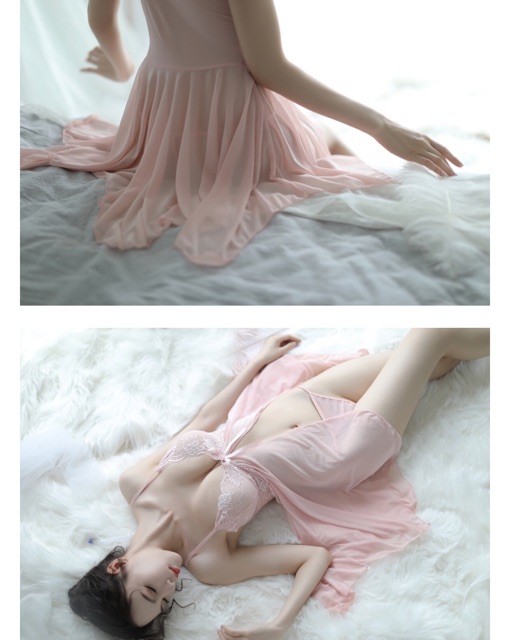 Váy ngủ 2 dây lụa siêu quyến rũ V10 - Hồng | BigBuy360 - bigbuy360.vn