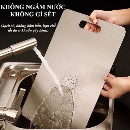 THỚT INOX 304 CAO CẤP SIZE LỚN Kháng Khuẩn Cường Lực- Vệ Sinh Dễ Dàng- Rã Đông Nhanh - Chống Ẩm Mốc