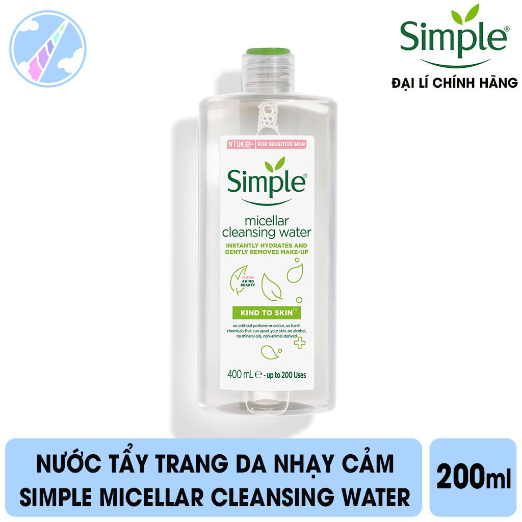 Nước Tẩy Trang Da Nhạy Cảm Simple Micellar Cleansing Water 200ml