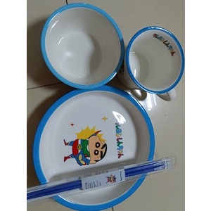 Shin Chan Cậu bé bút chì x siêu nhân Bát cơm gốm sứ bát đĩa dễ thương bộ đồ ăn gia đình