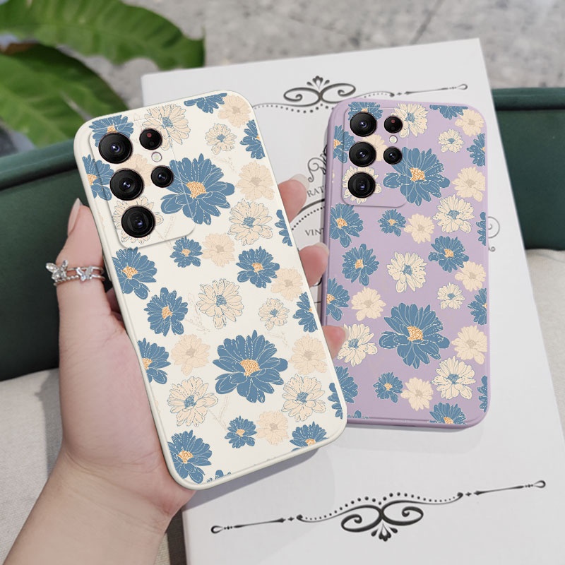 Bao Da Điện Thoại Họa Tiết Hoa Truyền Thống Cho samsung galaxy s23 s22 fe ultra plus Ốp