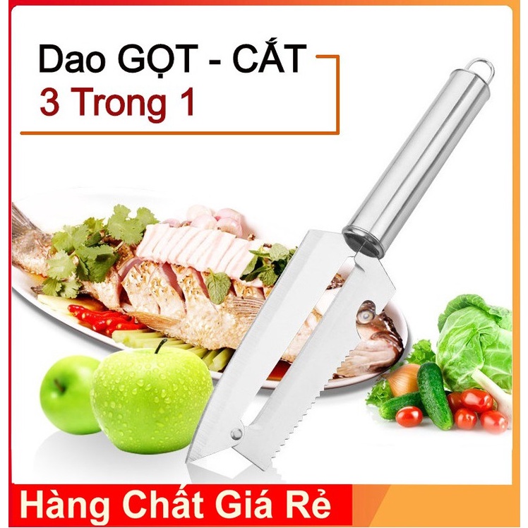 Dao Thái Lan Gọt Trái Cây Đa Năng 3 Trong 1 Bằng Thép Không Gỉ, Hàng Dày Dặn, Chắc Chắn