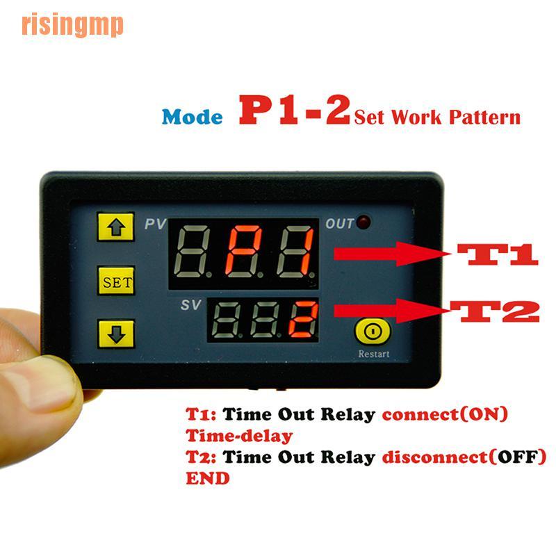 Module relay hẹn giờ màn hình kỹ thuật số DC 12V 20A 1500W 0-999h