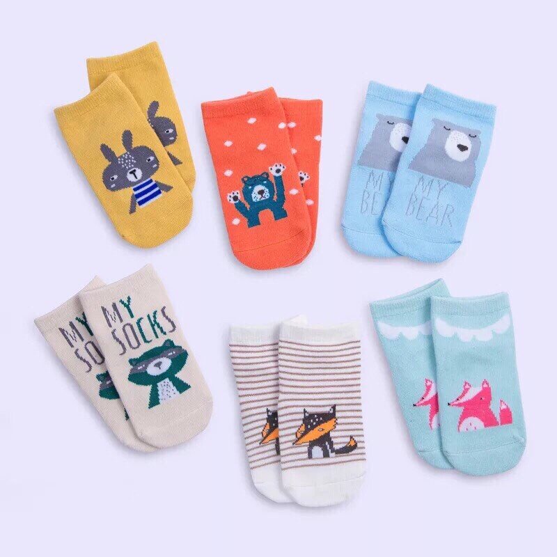 Set 5 đôi tất cổ cao chống trượt Pony Kid cho bé trai, bé gái