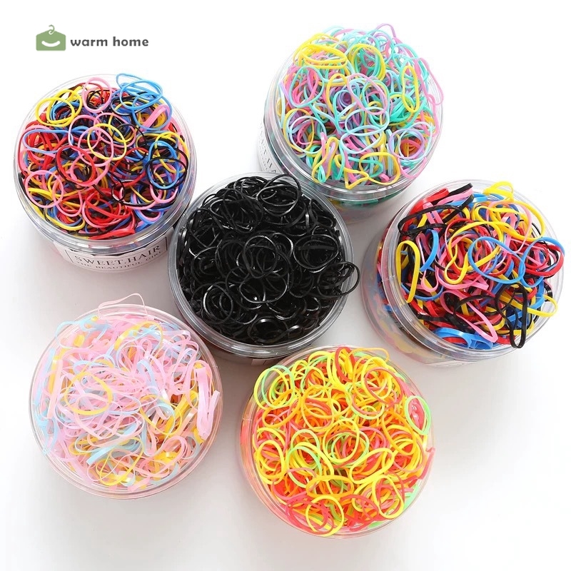 Hộp 500 dây buộc tóc cỡ nhỏ không làm gãy tóc tiện dụng