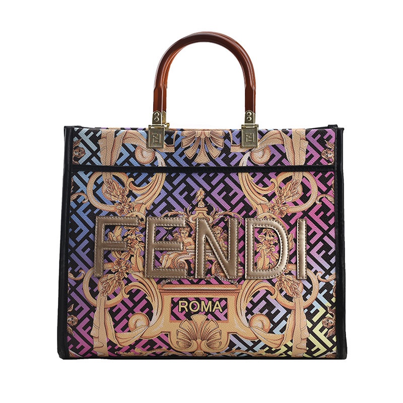Túi Xách Đeo Vai / Xách Tay Cỡ Lớn In Họa Tiết graffiti Fendi Thời Trang Cho Nữ