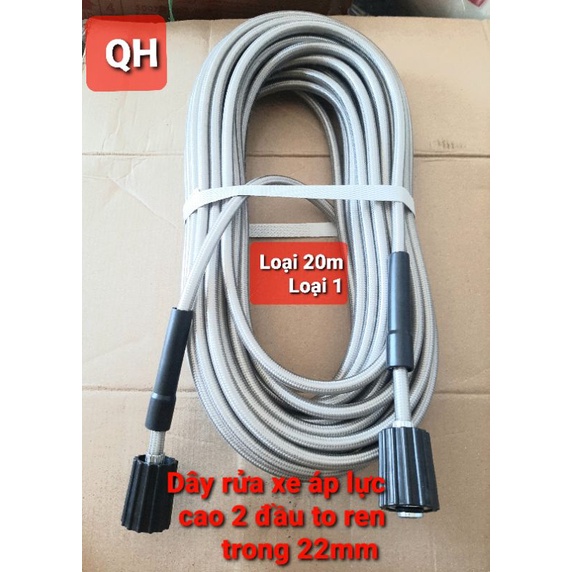 ống Dây Xịt Rửa Xe Áp Lực Cao 3 Lớp Lõi 10M-15M - 20M - Ren 22mm loại 1