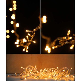 Sét 10 dây đèn led trang trí chớp - ánh sáng vàng