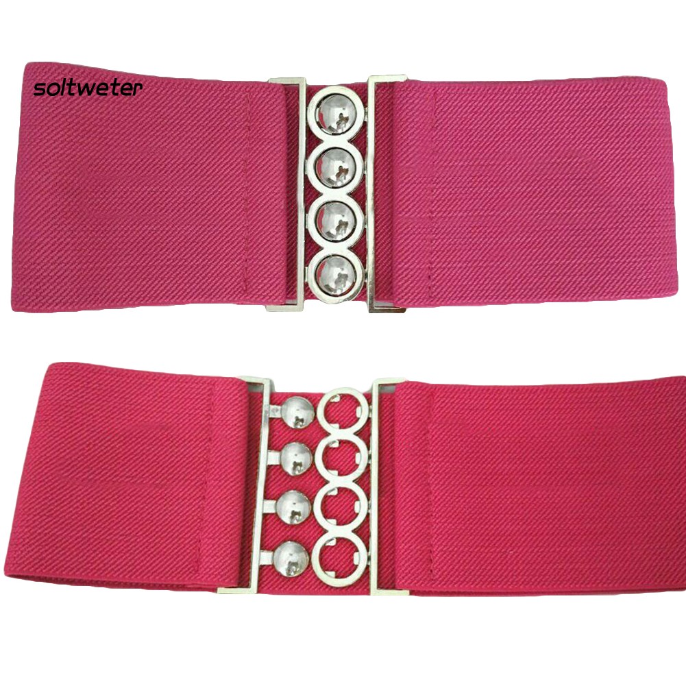 Thắt Lưng Co Giãn Khóa Kim Loại Thời Trang Cho Nữ