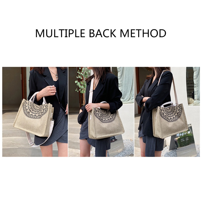 Túi Xách Vải Canvas Cỡ Lớn Có Thể Tái Sử Dụng Thời Trang Cho Nữ