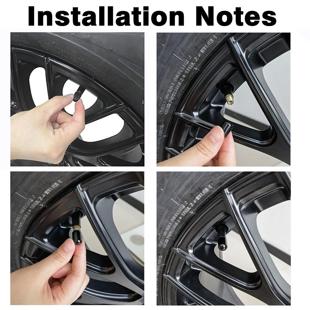 Bộ 4 Nắp Van Bánh Xe Màu Đen Cho Xe Hơi SUVs Xe Đạp Xe Tải Xe Máy