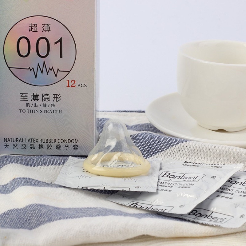 Bao cao su BANBENT To thin stealth 001, siêu mỏng, gốc nước, hương thơm tự nhiên Hộp 12 bcs