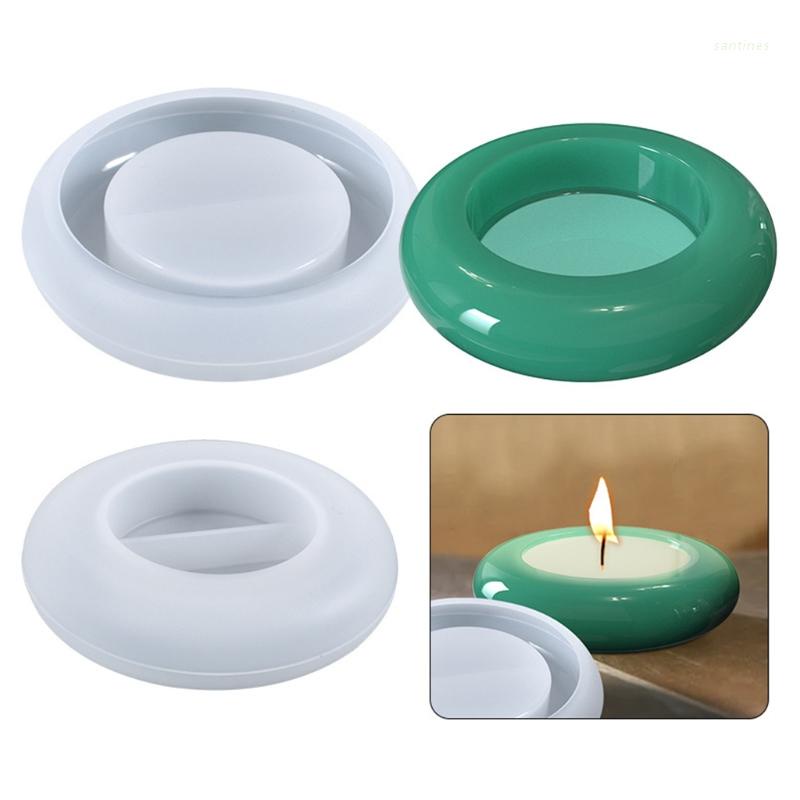 Khuôn Silicone Làm Giá Đỡ Đèn Cầy Hình Tròn Bằng Epoxy Resin DIY