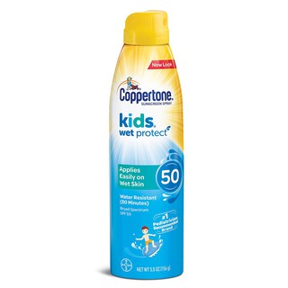 Bình xịt chống nắng kháng nước cho trẻ em Coppertone KIDS Wet Protect Water-Resistant Sunscreen SPF 50 156g (Mỹ)