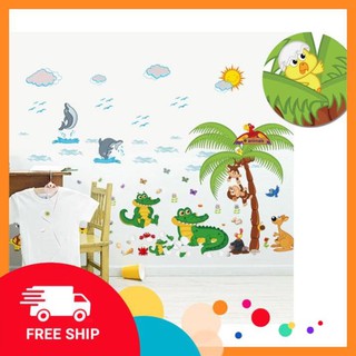⚡️𝗙𝗥𝗘𝗘𝗦𝗛𝗜𝗣⚡️ Decal dán tường Rừng nhiệt đới