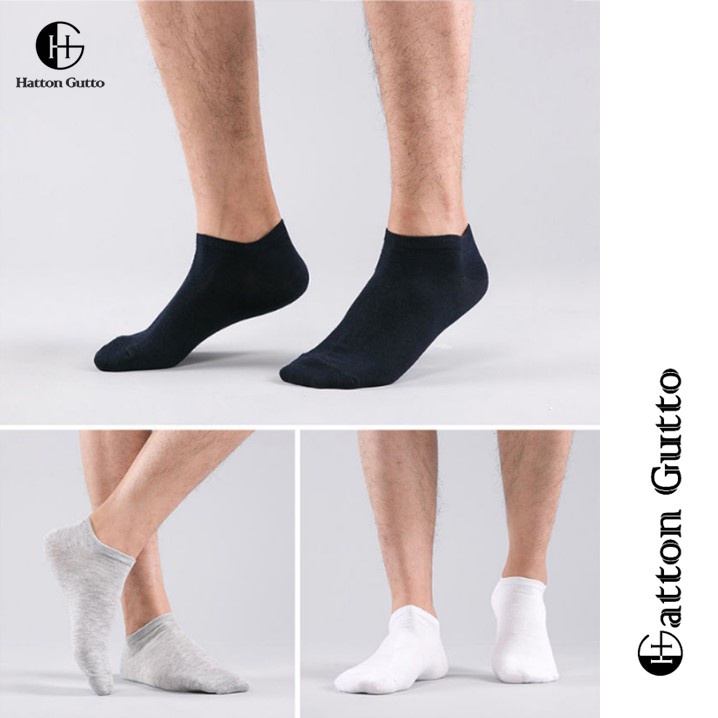 Tất vớ Hatton Gutto thể thao cổ thấp màu đơn giản thoáng khí thời trang cho nam