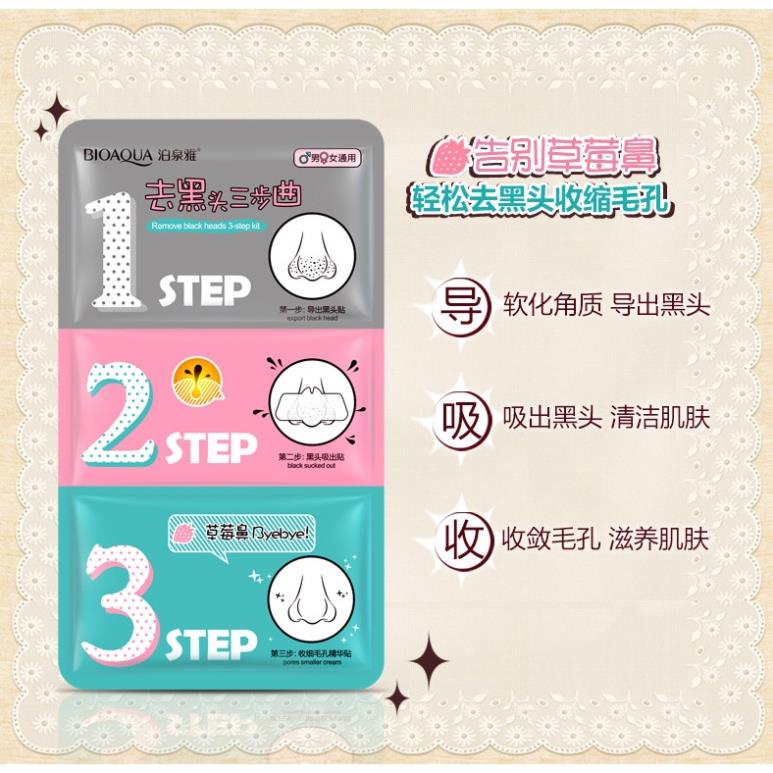 Mặt nạ lột mụn đầu đen 3 bước cao cấp Bioaqua ZUZU
