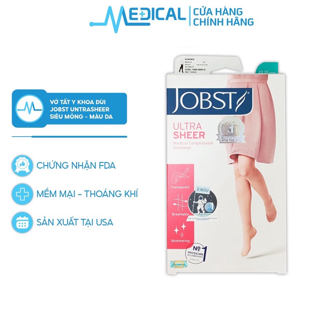 Vớ tất y khoa đùi hở ngón JOBST Ultrasheer siêu mỏng hỗ trợ giãn tĩnh mạch chân 20-30 mmHg - MEDICAL