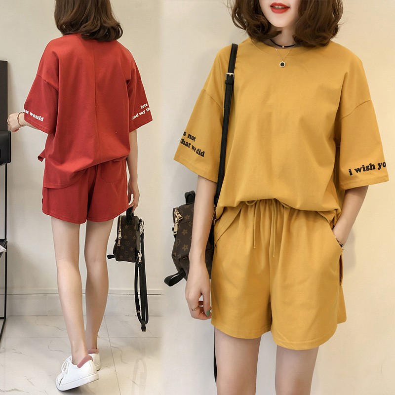 Đồ bộ nữ quần short + áo thun ngắn tay