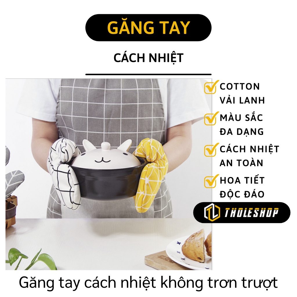 Găng Tay Cách Nhiệt - Bao Tay Lò Nướng, Lò Vi Sóng Cách Nhiệt, Không Trơn Trượt 6007