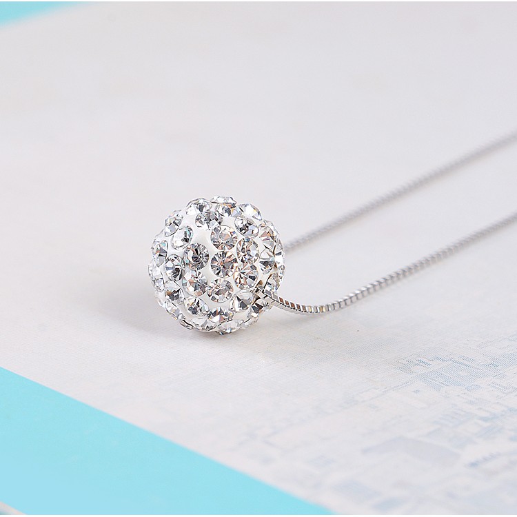 Dây chuyền bạc ý nữ DaLiA Jewelry cẩm tú cầu, nạm đá hình tròn xinh, có bán lẻ mặt rời