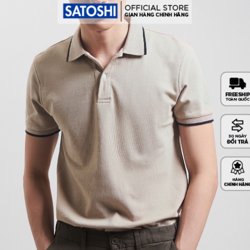 Polo Diamond Pique tay ngắn viền vành cổ đơn giản SAPL54 |SATOSHI|