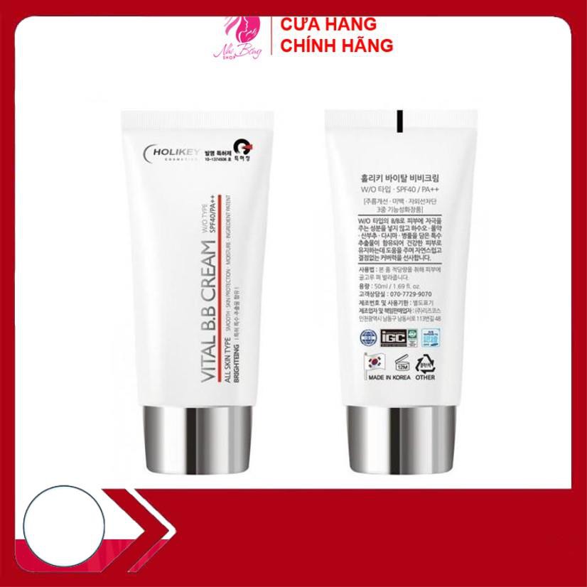 [HÀNG AUTH SIÊU SALE] Kem nền trang điểm - Kem trang điểm chống nắng Holikey Vital BB Cream Hàn Quốc SPF /40 PA 50ml