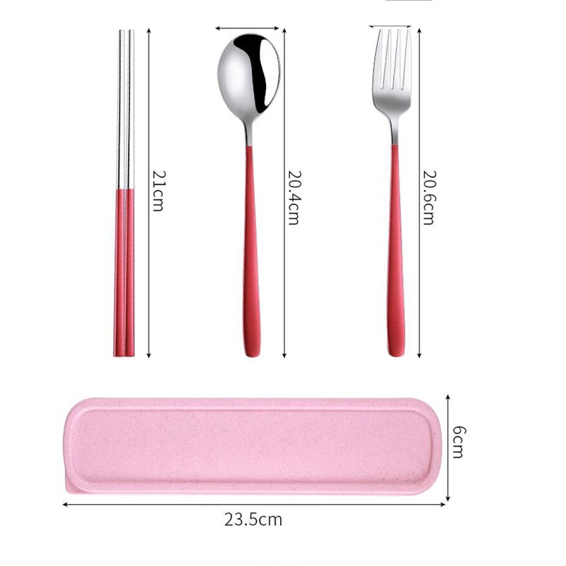 Bộ muỗng nĩa đũa bằng thép không gỉ 304 thiết kế nhỏ gọn tiện dụng dành cho học sinh