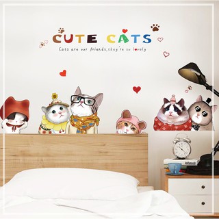Decal dán tường mèo đáng yêu