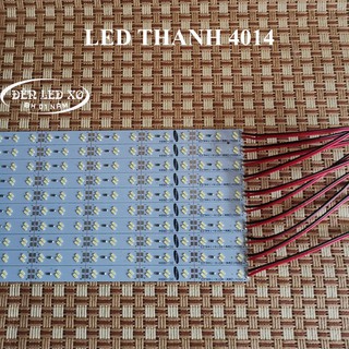 Vỉ 10 thanh led samsung 4014 dài 1 mét, điện 12v. sáng trắng/vàng