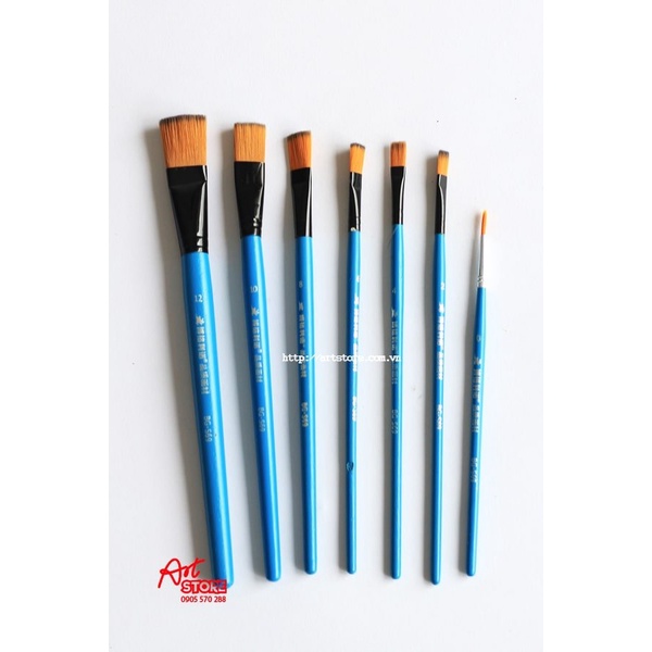 Bộ Cọ Vẽ Acrylic Đầu Dẹp Cơ Bản 7pcs - Hoạ Cụ Artstore