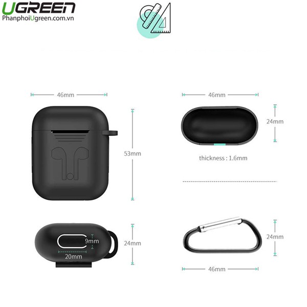 Hộp bảo vệ Airpods - Chất liệu Silicone - Chính hãng Ugreen 50867