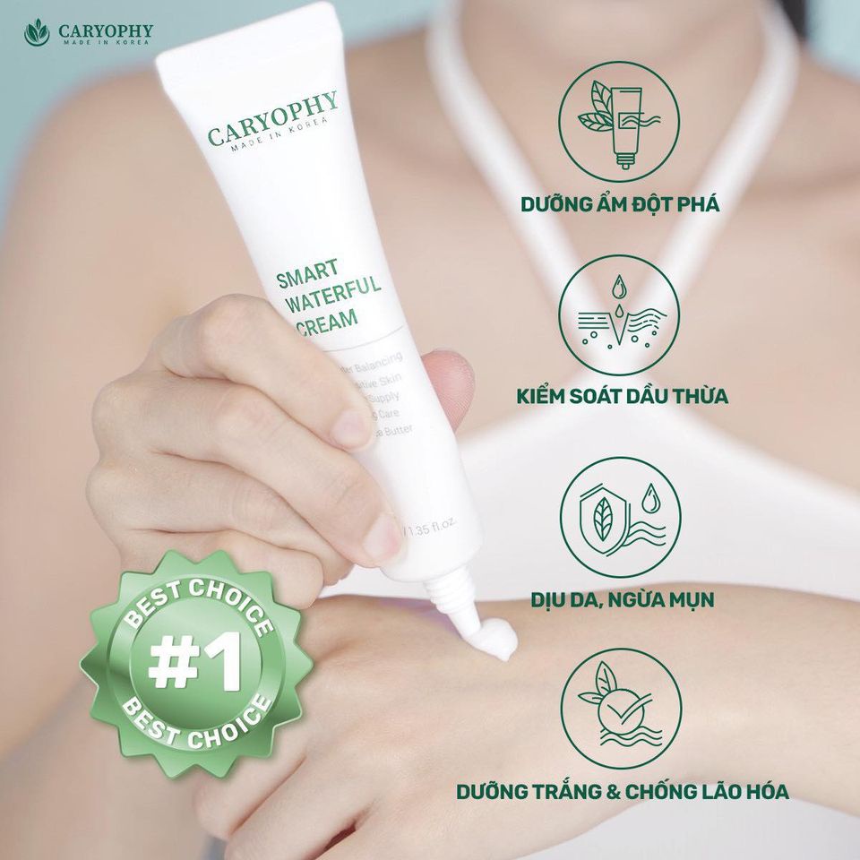 Kem dưỡng ẩm cấp nước và phục hồi làn da chuyên sâu Caryophy Smart Waterful Cream 40ml