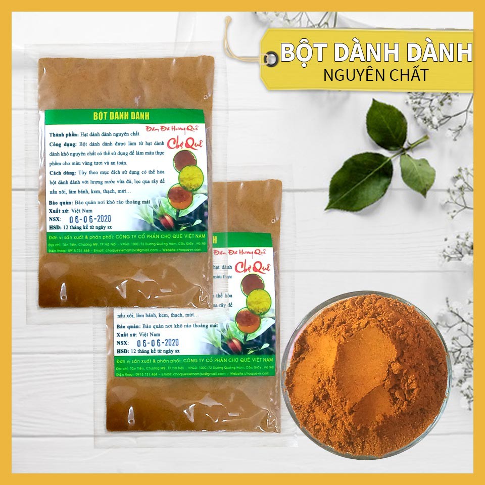 Bột Dành Dành Nguyên Chất Sấy Lạnh 20g/50g/100g chuyên dùng nấu xôi làm bánh thạch