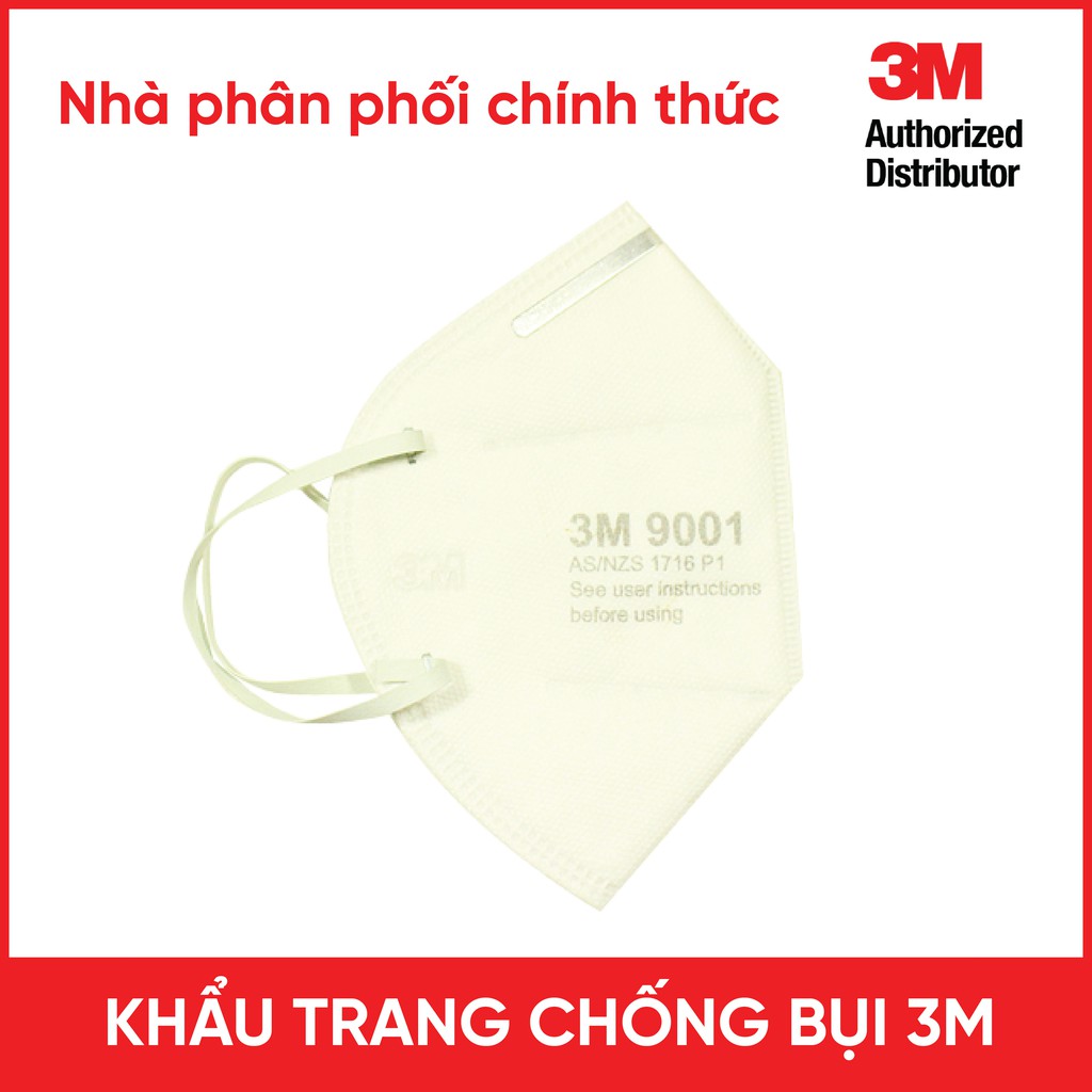 (Chính Hãng 3M 100% Có Tem Chính Hãng) Khẩu Trang Chống Bụi 3M 9001 Combo 5 Cái