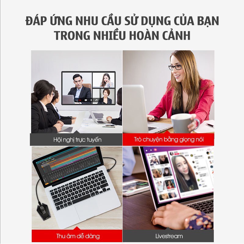 Micro Thu Âm Takstar BM 621 USB, Micro họp trực tuyến, họp online dùng cổng USB, nhỏ gọn để trên mặt bàn luôn dễ dùng