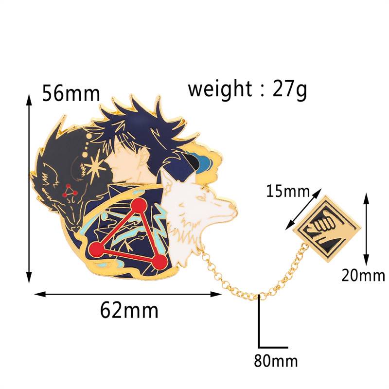 Ghim cài kiểu dáng hoạt hình dễ thương bằng kim loại New Japanese Anime Icons Jujutsu Kaisen Enamel Pin Brooches clothes Backpack Collar Badge Lapel Pin Jewelry Gifts Nanami Kento Inumaki Toge Ryoumen Sukuna