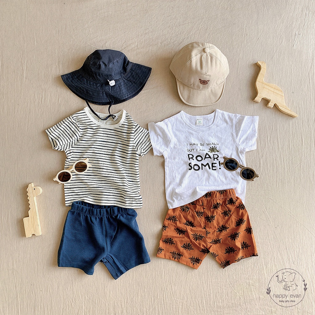 🅷.🄴🅅🄰🄽 Bộ bé trai mùa hè, chất thun 80% cotton, co giãn mềm mát vừa phải, xuất dư xịn nhập từ QC.