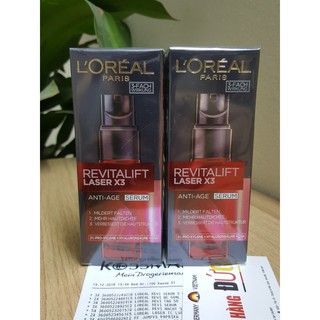 (Bill Đức) Tinh Chất Chống Nhăn L'Oréal Revitalift Laser X3 Sesrum