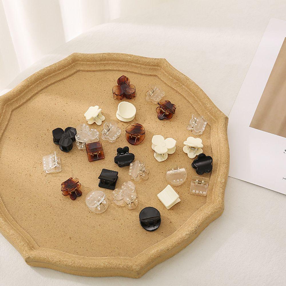 Kẹp Tóc Càng Cua Mini Hình Tròn / Vuông Bằng Acrylic Lấp Lánh Phong Cách Hàn Quốc Cổ Điển Dễ Thương