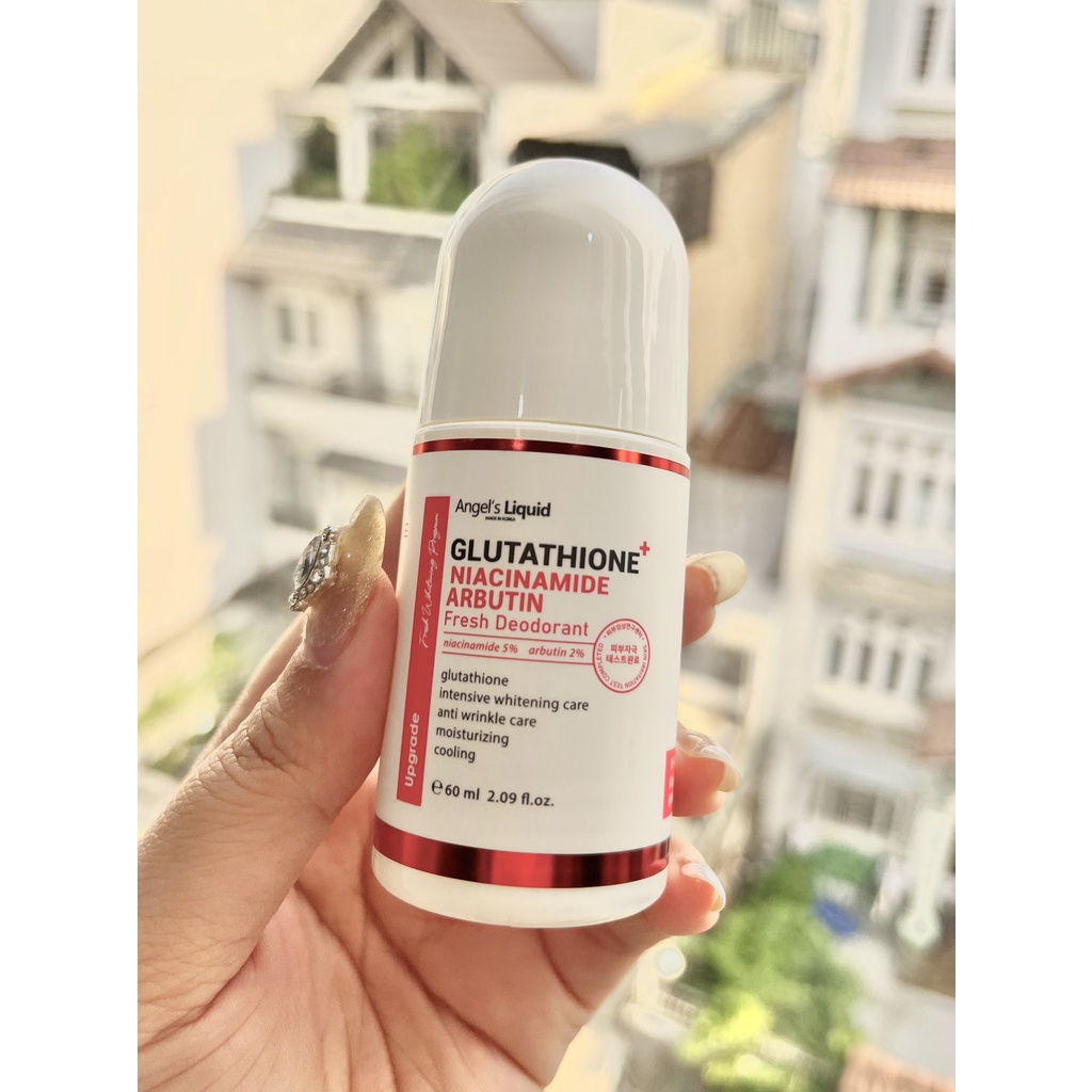 Lăn Khử Mùi Dưỡng Trắng, Giảm Thâm Angel Liquid Glutathione + Niacinamide Fresh Deodorant 60ml