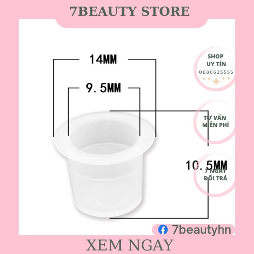 [Túi 100 Cái] Chum Silicon Và Hũ Nhựa Đựng Mực Phun Xăm