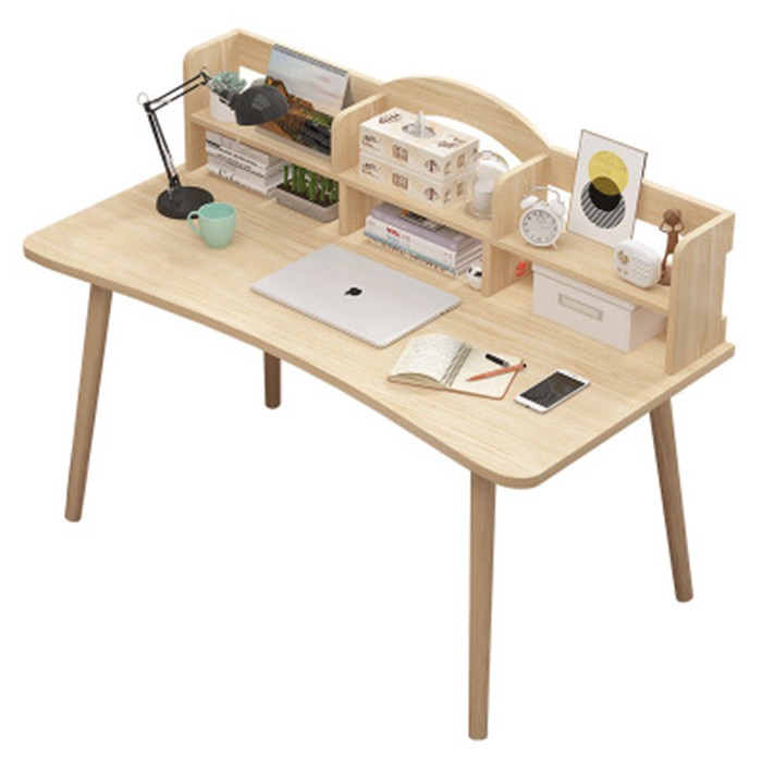 Bàn làm việc đẹp thiết kế đơn giản bằng gỗ cao cấp - Bàn văn phòng 1m có ngăn kệ để đồ thông minh - Bàn học sinh viên