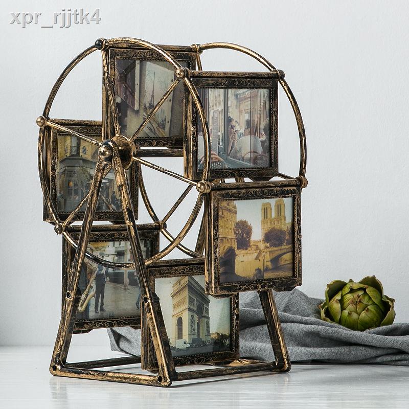 ▲ △ Bánh xe đu quay sáng tạo khung ảnh đặt bàn xoay cối xay gió album đồ trang trí nhỏ retro cá tính 4 inch 5