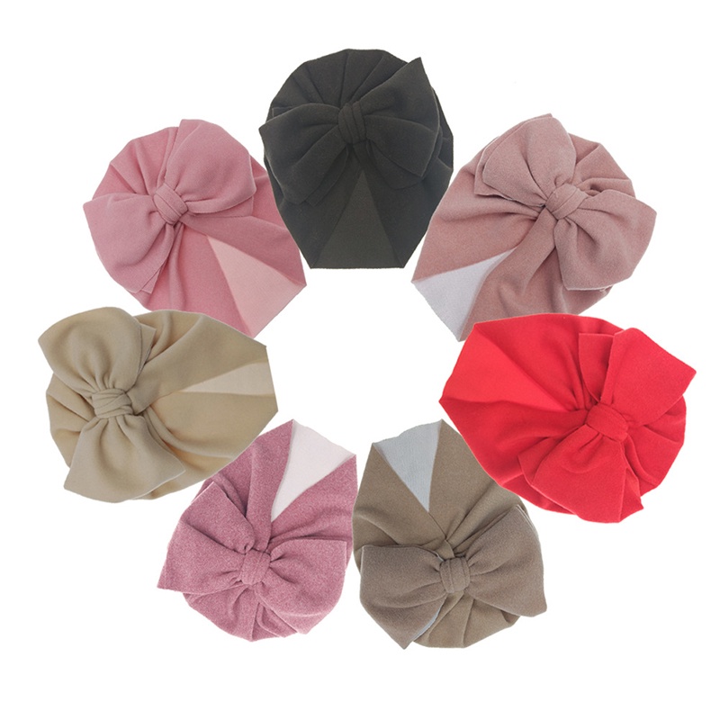 Mũ turban thắt nơ cho bé gái