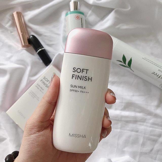 [Hàng công ty ]  Kem chống nắng Missha Soft Finish 70ml ̣(hồng) - kem chống nắng nâng tone dưỡng ẩm Missha