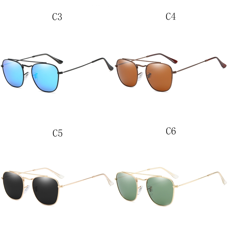 Kính mát hình vuông hai thanh hỗ trợ chống tia UV 400 dành cho nữ